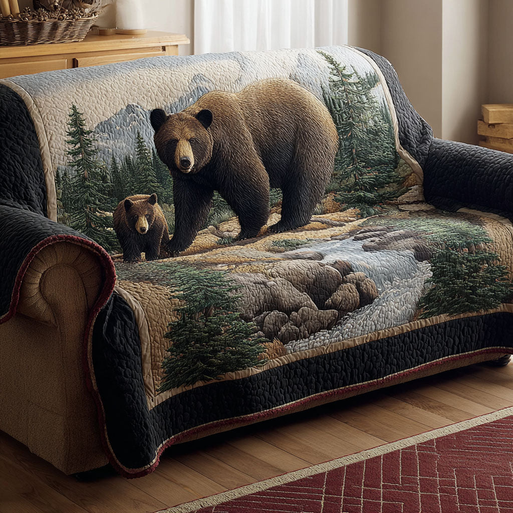 Bear Majesty Quilted Sofa Cover NCU0DK11649 everthome