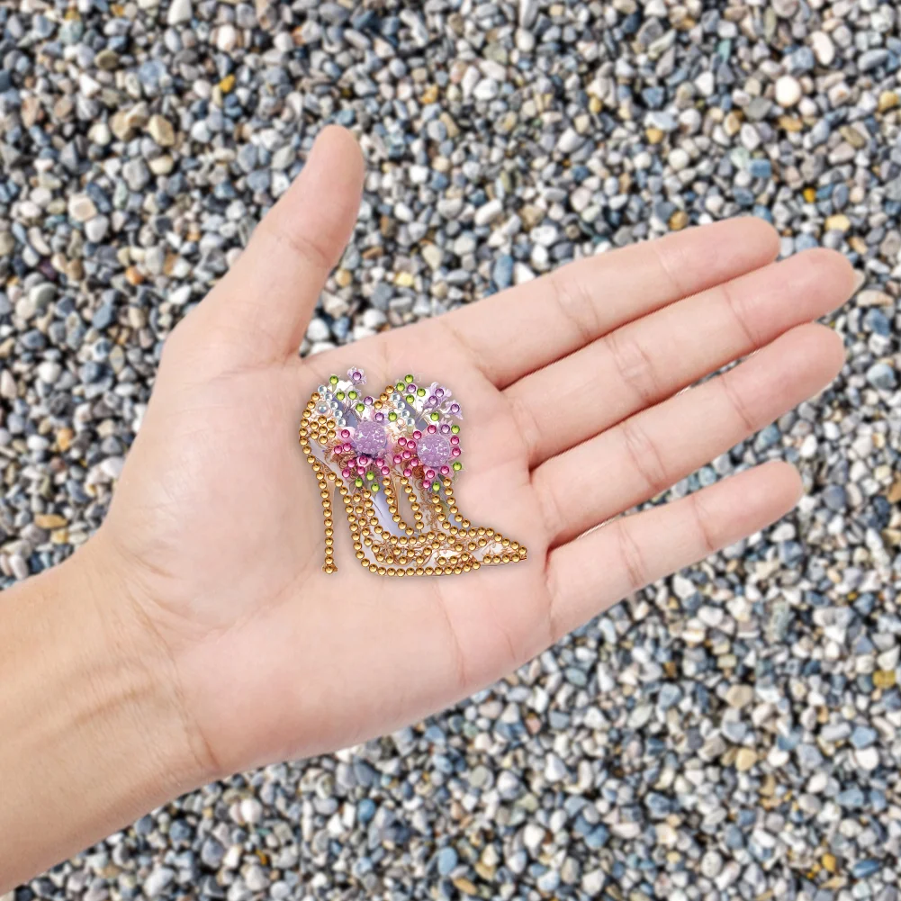 4pcs High Heel DIY Diamond Painting Brooch Brooch Jewelry Kit DIY Diamond Pins