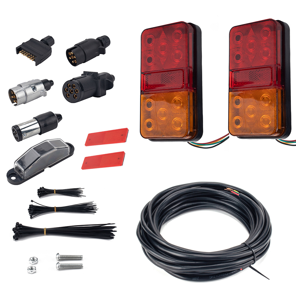 

10 LED Trailer Taillight Number Plate Light Plug Reflector 5-Core Wire Kit, 501 Original