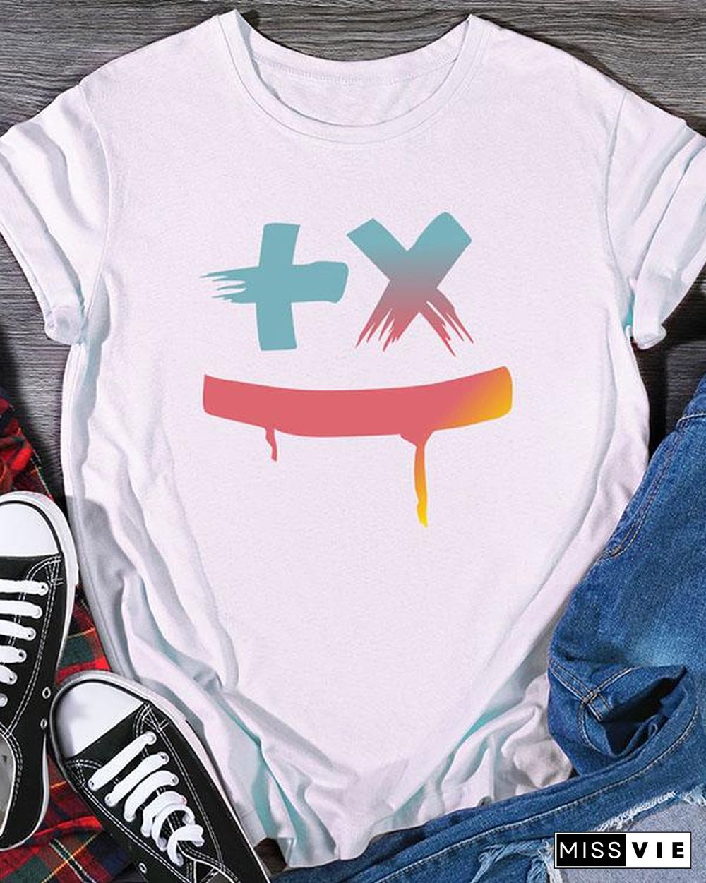 Women's Print Short Sleeve Daily T Shirt