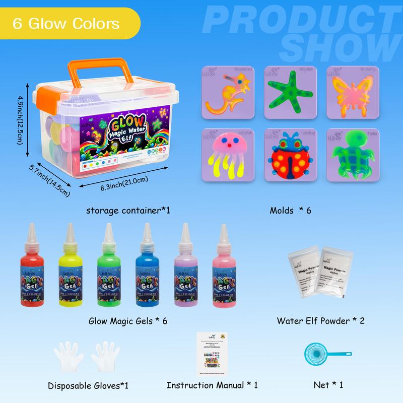 Product Introduction of Kiditos  Magic Water Elf Toy Kit with Magic Gels, Molds - Imaginative Play, Christmas Gifts, Birthday Gifts, Party Favors, and Family-Friendly DIY STEM Projects 14