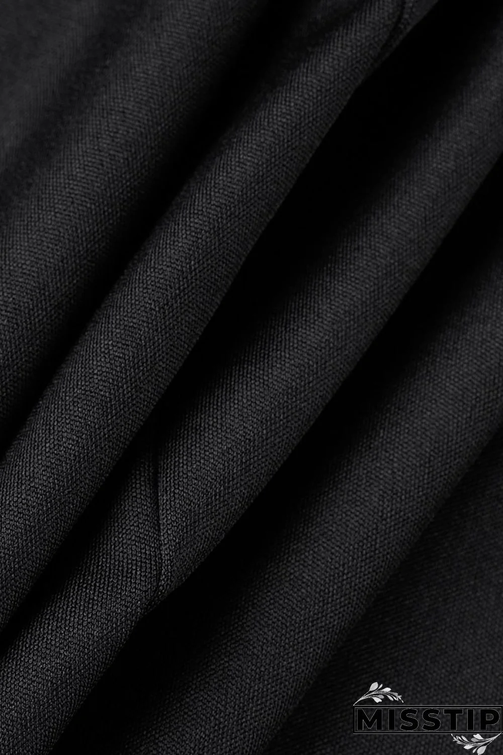 Black Casual Solid Patchwork Turn-back Collar Long Sleeve Two Pieces