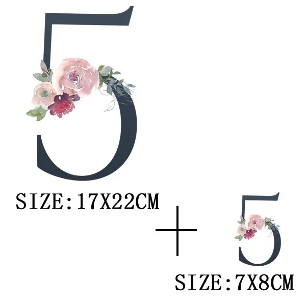 Beautiful Number Thermal Stickers On T-shirt Bag DIY Washable Patches Funny Design Iron On Transfers For Clothes Appliqued Decor