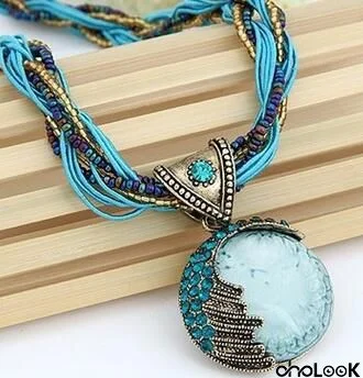 Women Man Vintage Bohemian Mini Beaded Chain Braided Necklace