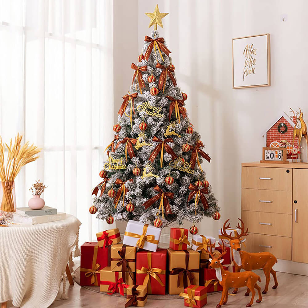 Foldable Flocking Falling Snow Christmas Tree