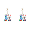 (US Local)PET Double Sided Special Shaped Easter Alphabet DIY Diamond Painting Keychain