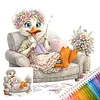 Wool Duck Full 14CT DIY Stamped Cross Stitch Kits 11.81x11.81inch Embroidery Needlepoint Starter Kits Cross Stitch Art and Crafts Kits for Beginners Adults Home Decor