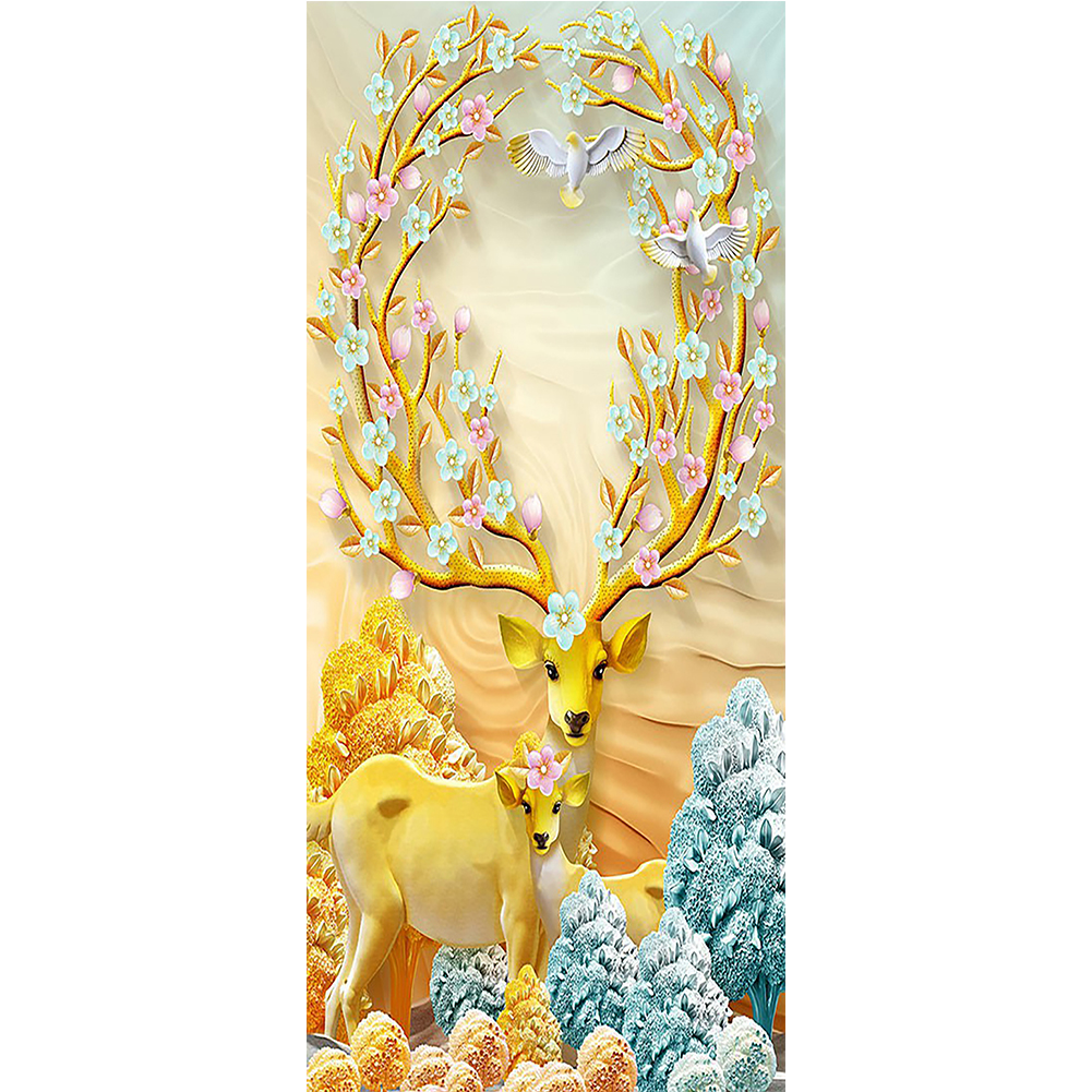 

40*85CM - Round Drill Diamond Painting - Elk, 501 Original