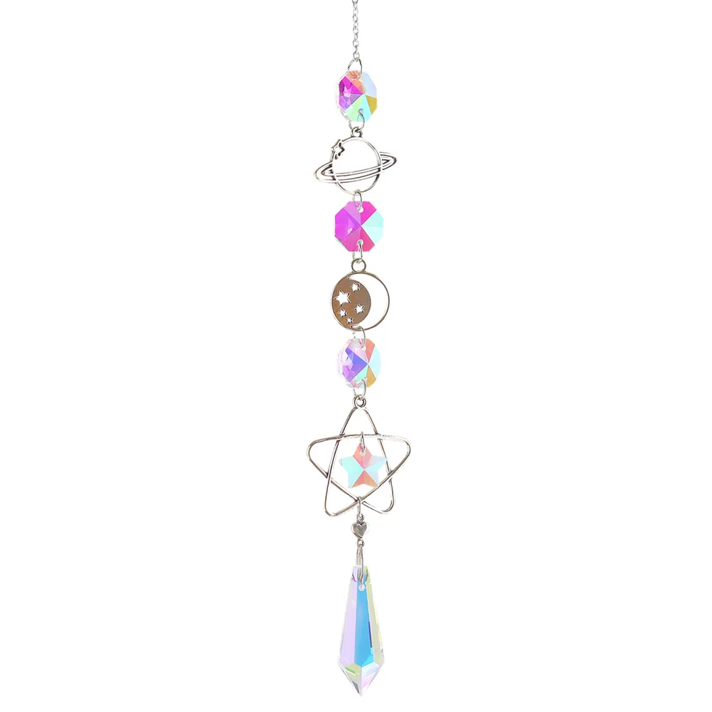 Crystal Wind Chime Prism Catchers Hanging Ornament Curtain Garden Pendant