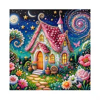 Pink Cottage Stars - Pearls Painting