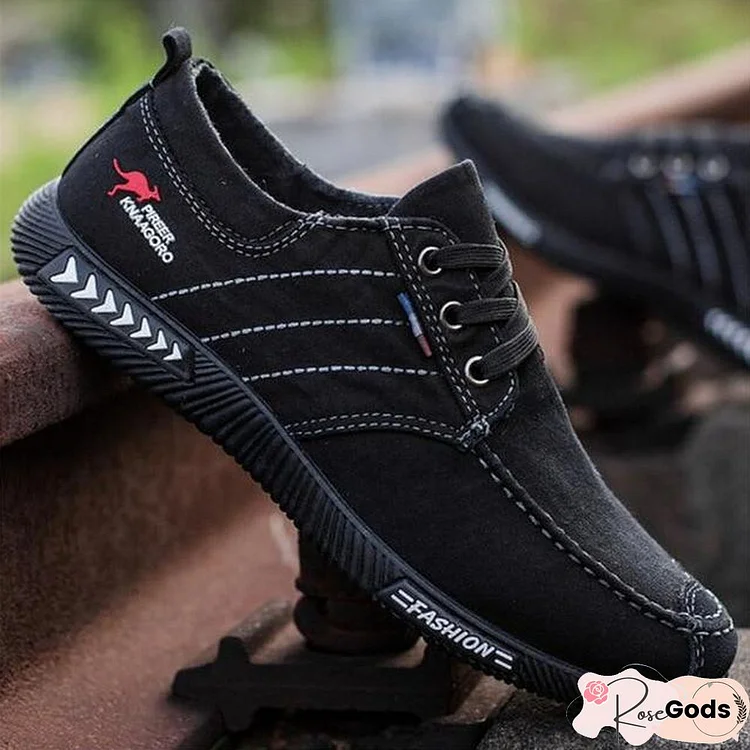 Men New Canvas Shoes Deodorant Breathable Men's Shoes Tide Shoes Non-Slip Male Students Tie Casual Stripes Men Shoes