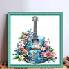Flower Guitar-18CT Stamped Cross Stitch 25*25cm/9.84*9.84in