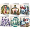 (US Only)6PCS DIY Diamond Art Greeting Cards Christmas Congratulations Cards & Gifts
