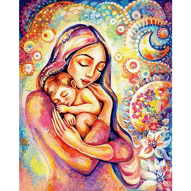 Buddha Said Mother And Son - Full Round 40*30CM