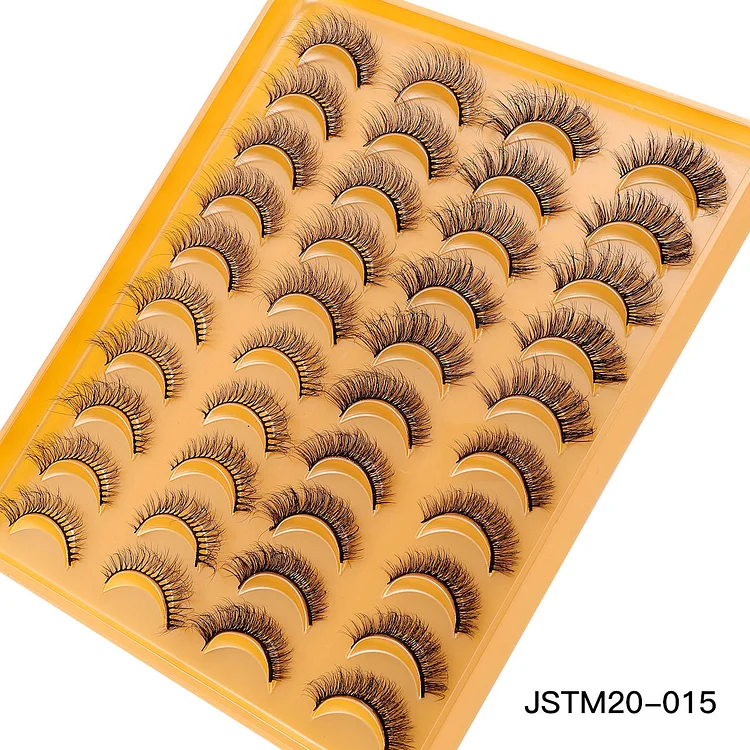 20 Pairs Thick Fried False Eyelashes With Curling Imitation Mink Eyelashes