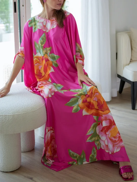 Stylish Floral Print Dress Robe-inspireuse