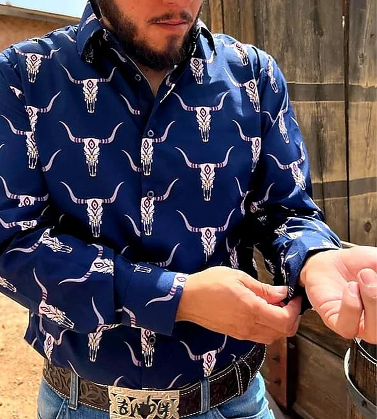 Bull Head Long Sleeve Button Shirt