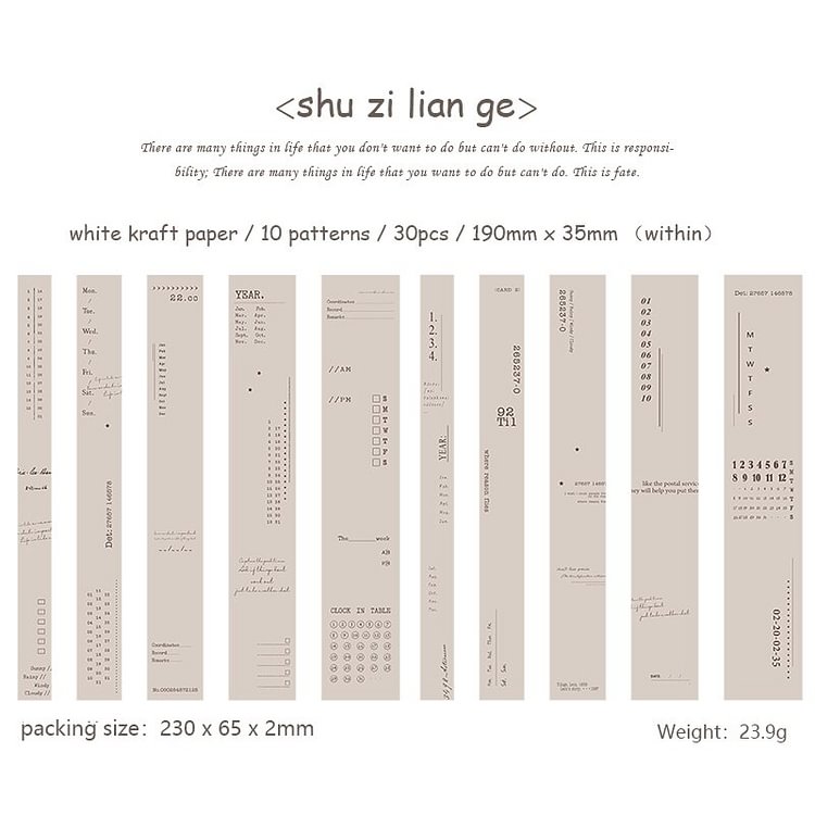 Journalsay 30 Sheets Ins Style Long Strip Memo Pad Creative DIY Journal Scrapbooking Material Paper Stationery