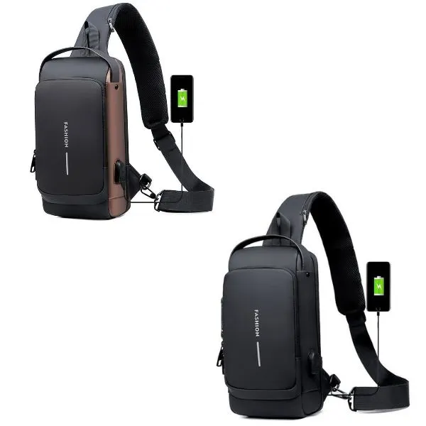 USB Charging Sport Sling Anti-theft Shoulder Bag
