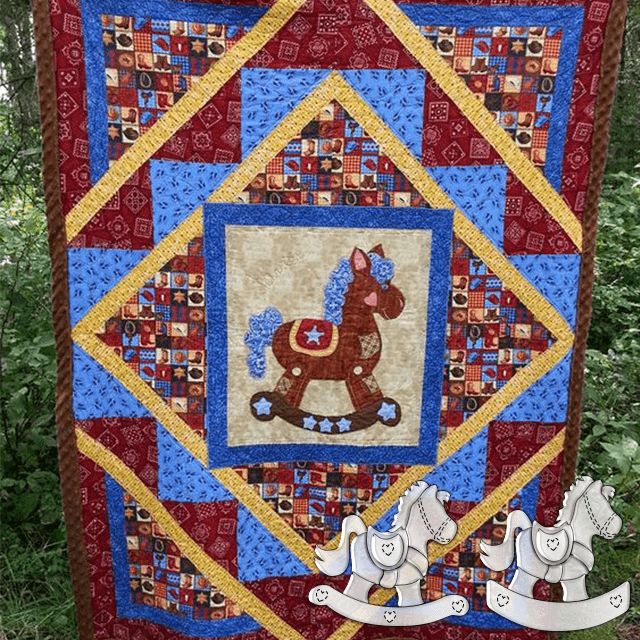Vintage Rocking Horse Quilt Template Set(A+B Style)With Instructions