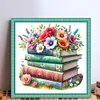 Flowers And Book - 11CT Stamped Cross Stitch - 50*50cm