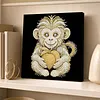 DIY Pearl Painting Monkey for Home Wall Decor with Frame(30x30cm)