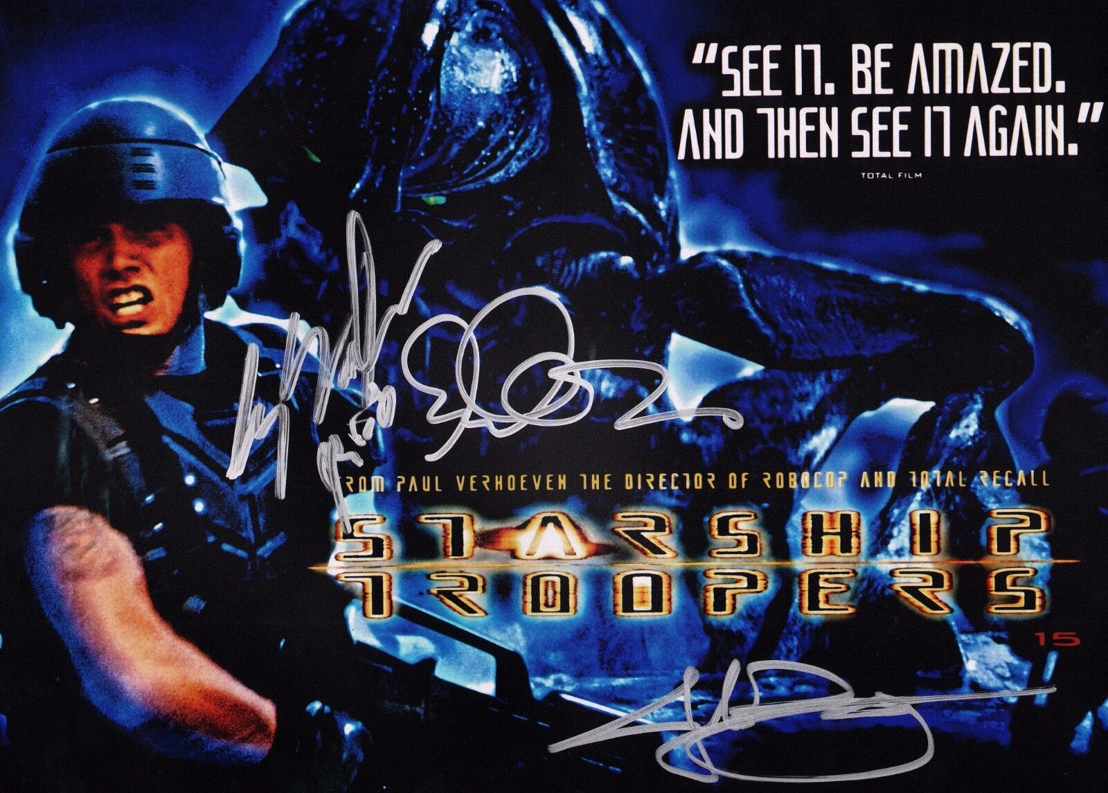 STARSHIP TROOPERS cast(x3) Authentic Hand-Signed Casper Van Dien