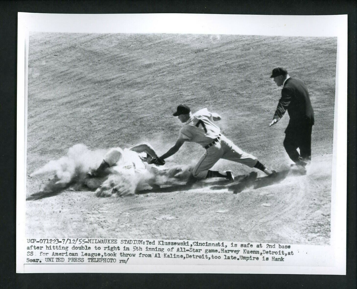 Harvey Kuenn Ted Kluszewsi Soar 1955 All-Star Game Press Photo Poster painting Detroit Tigers