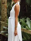 Hollow Lapel Collar Maxi Dress