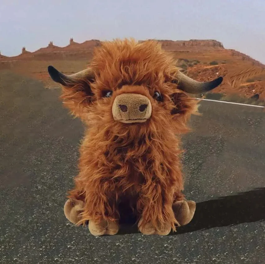 Cuteee Family Highland Cow Stuffed Animal Plush Toy Fluffy Highland Cow Animal Soft Toy Gift