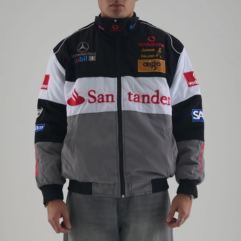 Unisex Racing Style Street Fashion Loose Racing Casual Print Jacket