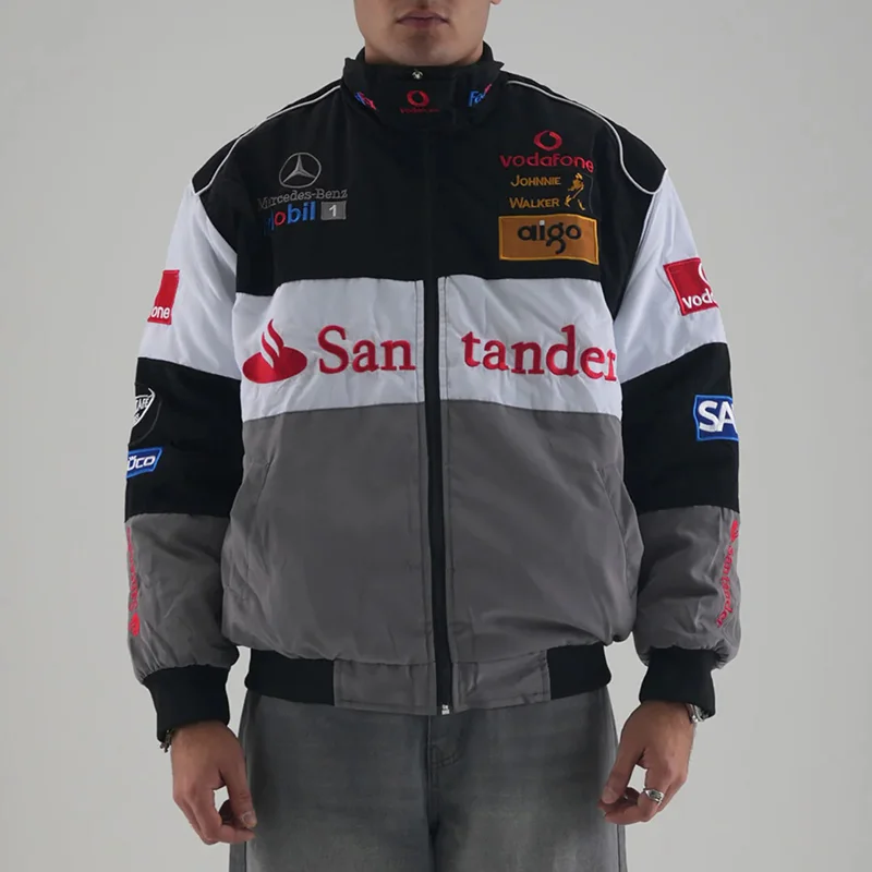 Unisex Racing Style Street Fashion Loose Racing Casual Print Jacket