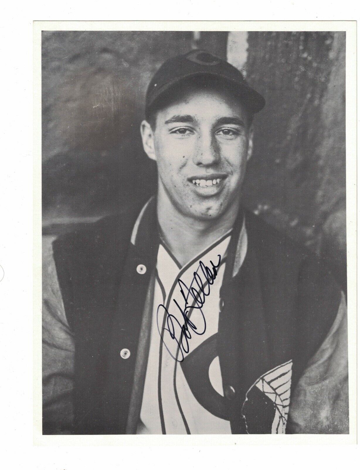 Bob Feller Cleveland Indians Signed 8 x10