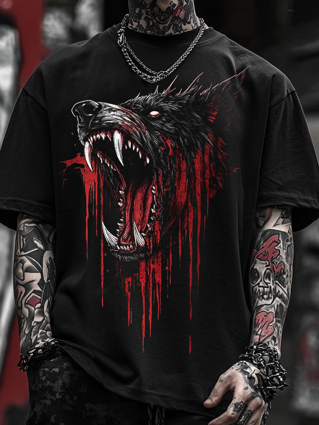 Shoptechwear Art Satanic Hellhound Oversized Unisex Casual T-shirt