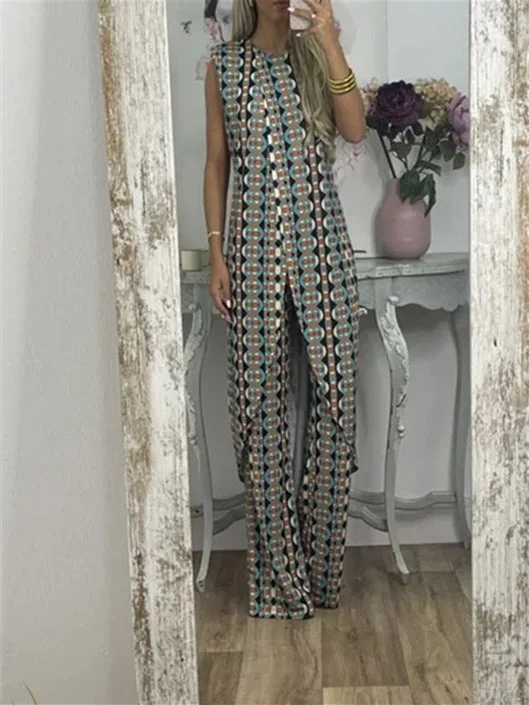 Style & Comfort for Mature Women Abstract Printed Comfy Suit For Women