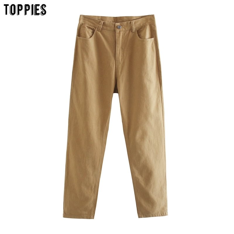 Toppies 2021  Autumn Straight Pants Women High Waist Trousers Cotton Sweatpants Plus Size pantalones de mujer