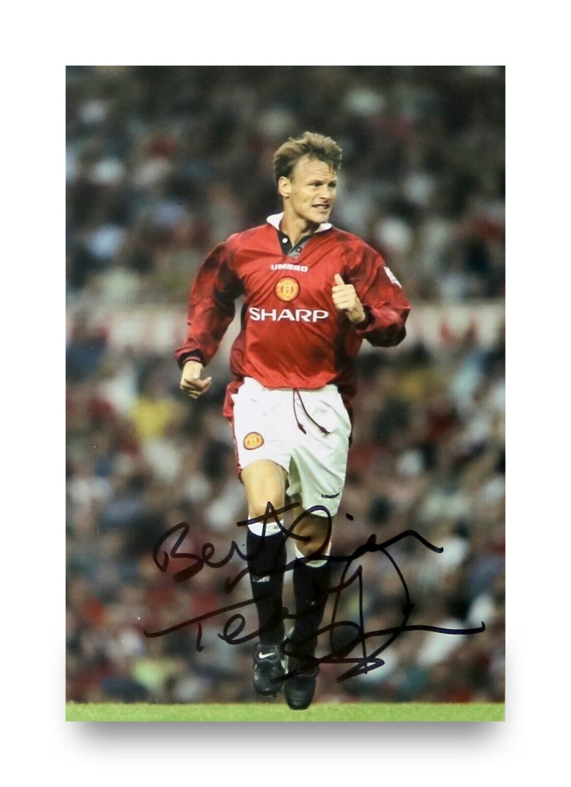 Teddy Sheringham Signed 6x4 Photo Poster painting Manchester United Tottenham Autograph + COA