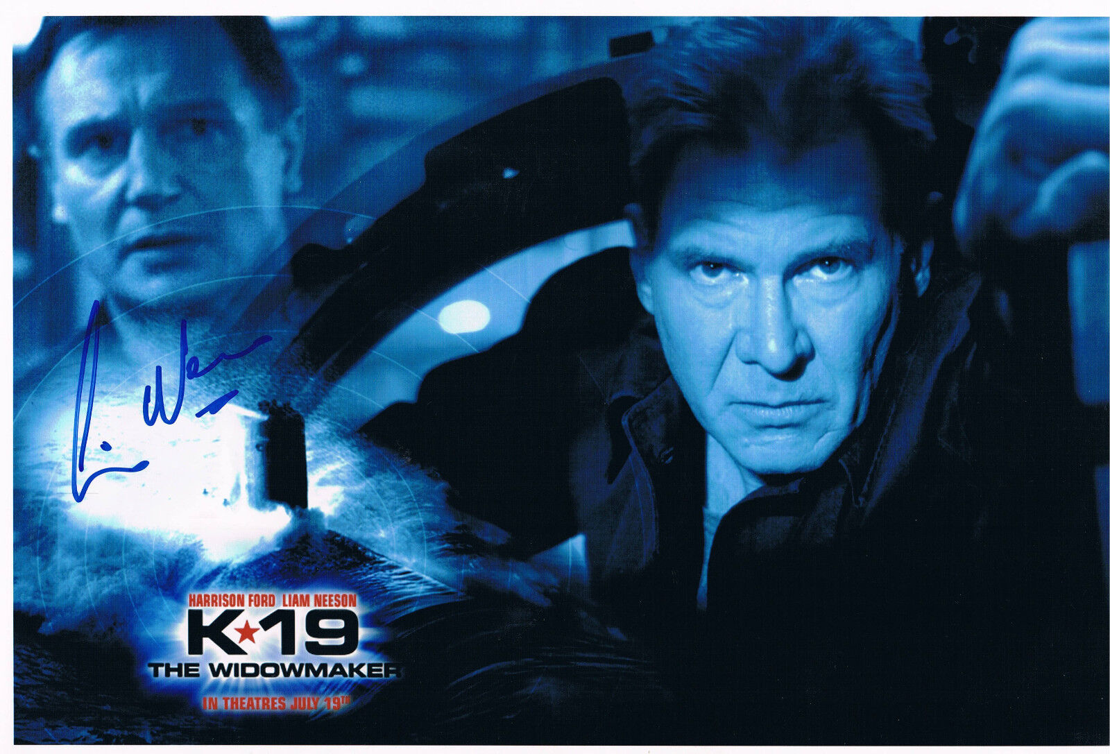 Liam Neeson 1952- genuine autograph 8x12