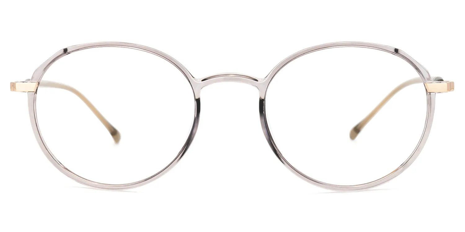 Billy Grau Kristall Rund Brille Grau