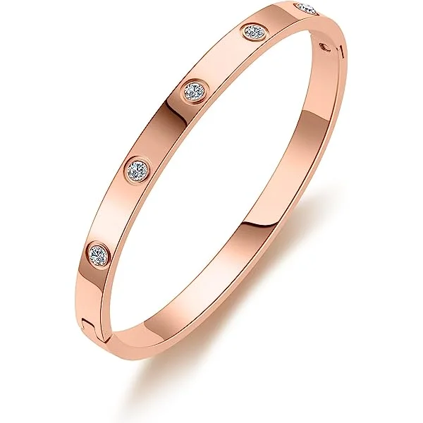 Diamond Studded Bangle Bracelet 