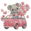 2Pack Pink Car Animals-Crystal Rhinestone Diamond Painting(30x30cm)