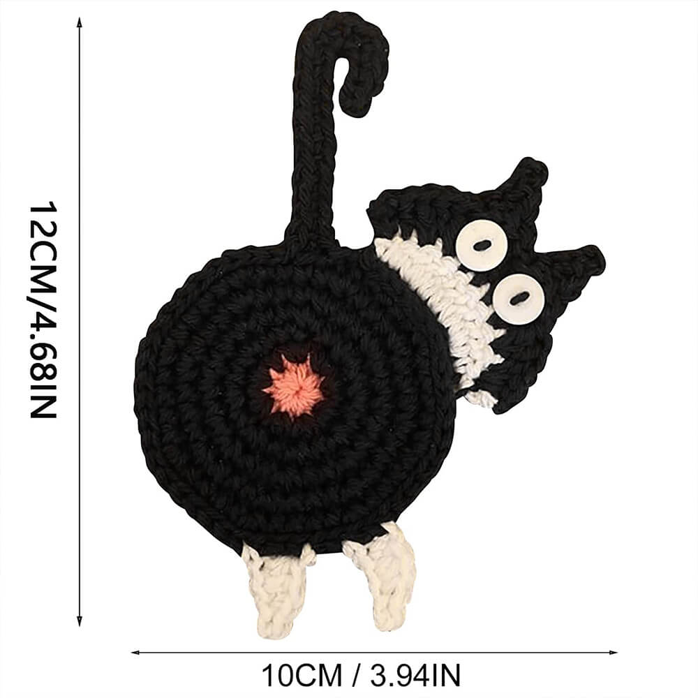 Knitted Creative Cute Cat Coaster