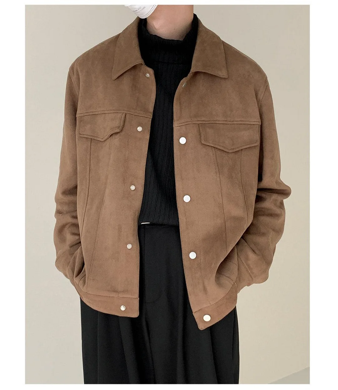 Aonga Side Seam Pocket Suede Jacket