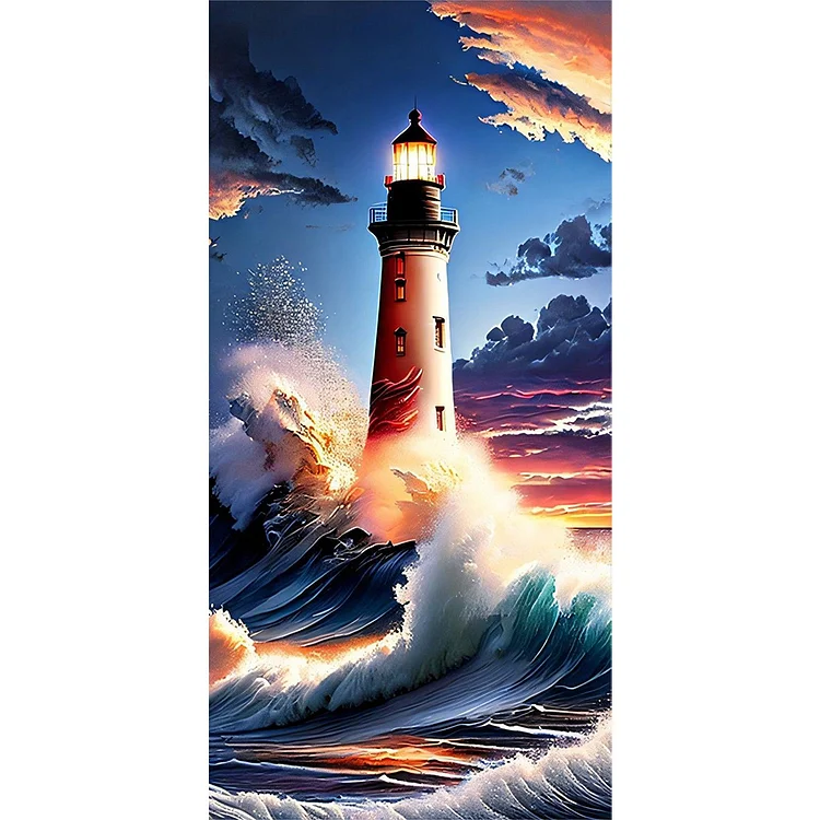 Full Round Diamond Painting - Seaside Lighthouse 40*80CM