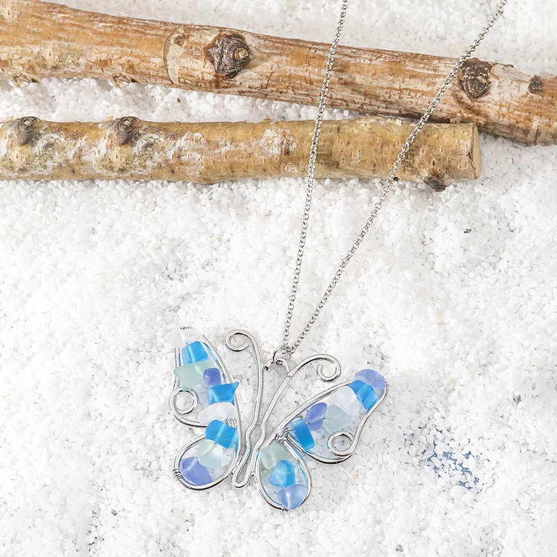 Butterfly Sea Glass Necklace