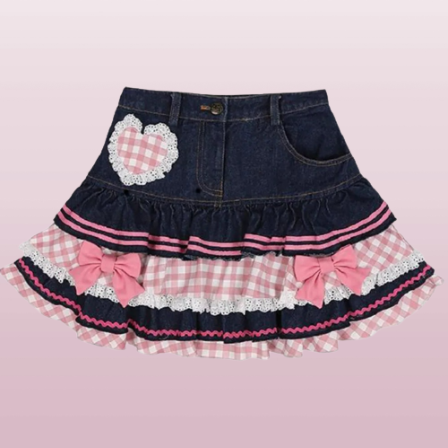 Aiertu - Midday Picnic in the Daisy Fields Skirt  Kawaii Academia Y2K Cottagecore Coquette Fairycore Dollette Princesscore Bottoms Aiertu