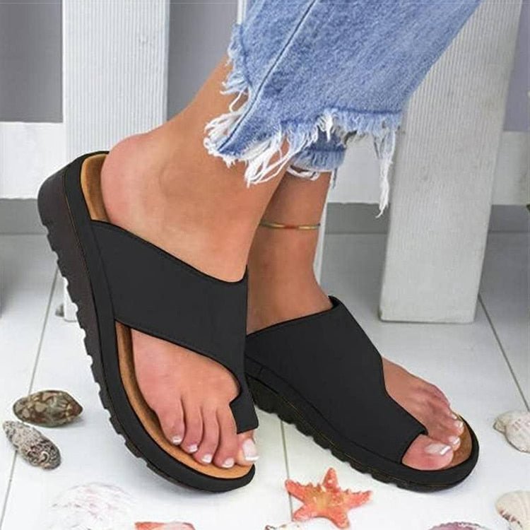 Women Sandals Casual Flip-flops Summer Shoes Woman Wedges Sandals Platform Heels Sandalias Mujer Big Toe Foot Correction Sandals