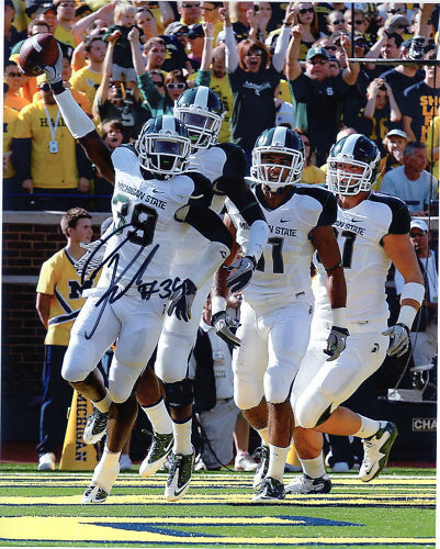 Trenton Robinson signed football Photo Poster painting Michigan State