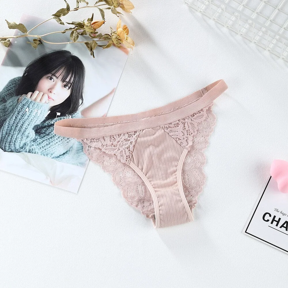 Sexy Panties Women Lace Hollow Out Underwear Panties Lingerie Ladies Seamless Low-Waist Briefs Underpants Intimates Panty Solid