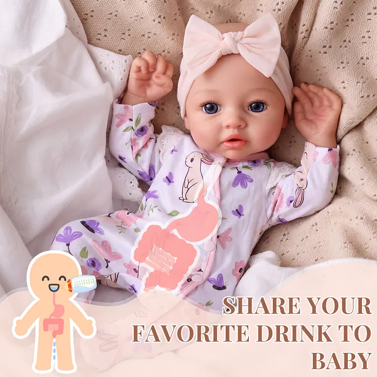 [Pre-Order] Babeside Dolly 12"/16" Silicone Baby Girl Doll Drink & Wet &ndash; Realistic Feeding & Diaper Change Doll Gift